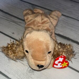 Vintage Ty Beanie Baby Plush Spunky the Dog Collectable Toy
